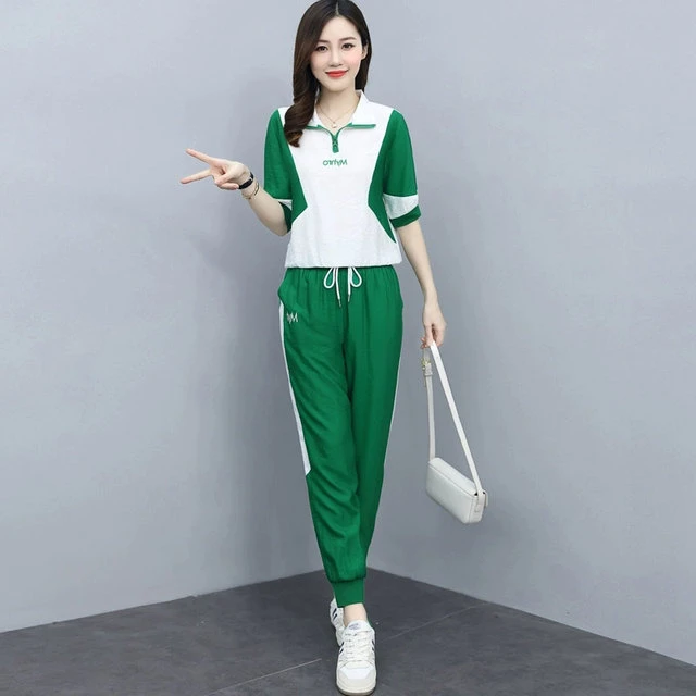 夏季休闲时尚运动服套装女2025新款小个子时髦两件套洋气减龄气质