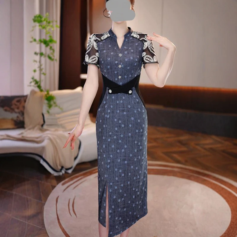 今年流行超好看时尚高端连衣裙女夏季新款洋气减龄收腰显瘦连衣裙