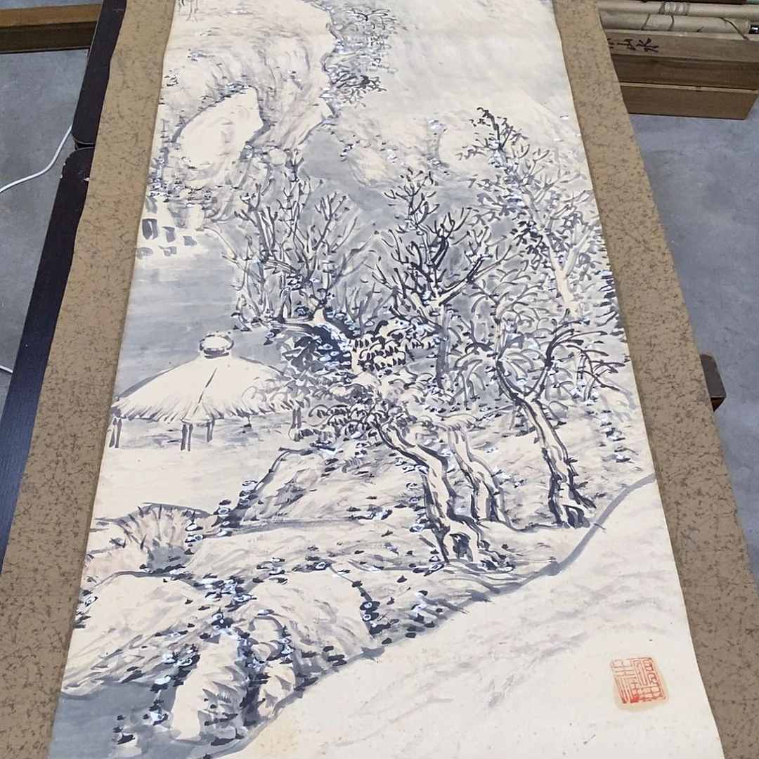 竖款装饰画山水画