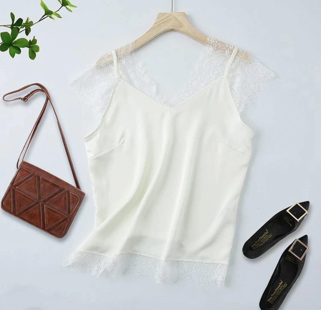 【幻梦】V领蕾丝吊带背心女2025新款显瘦无袖上衣G040500