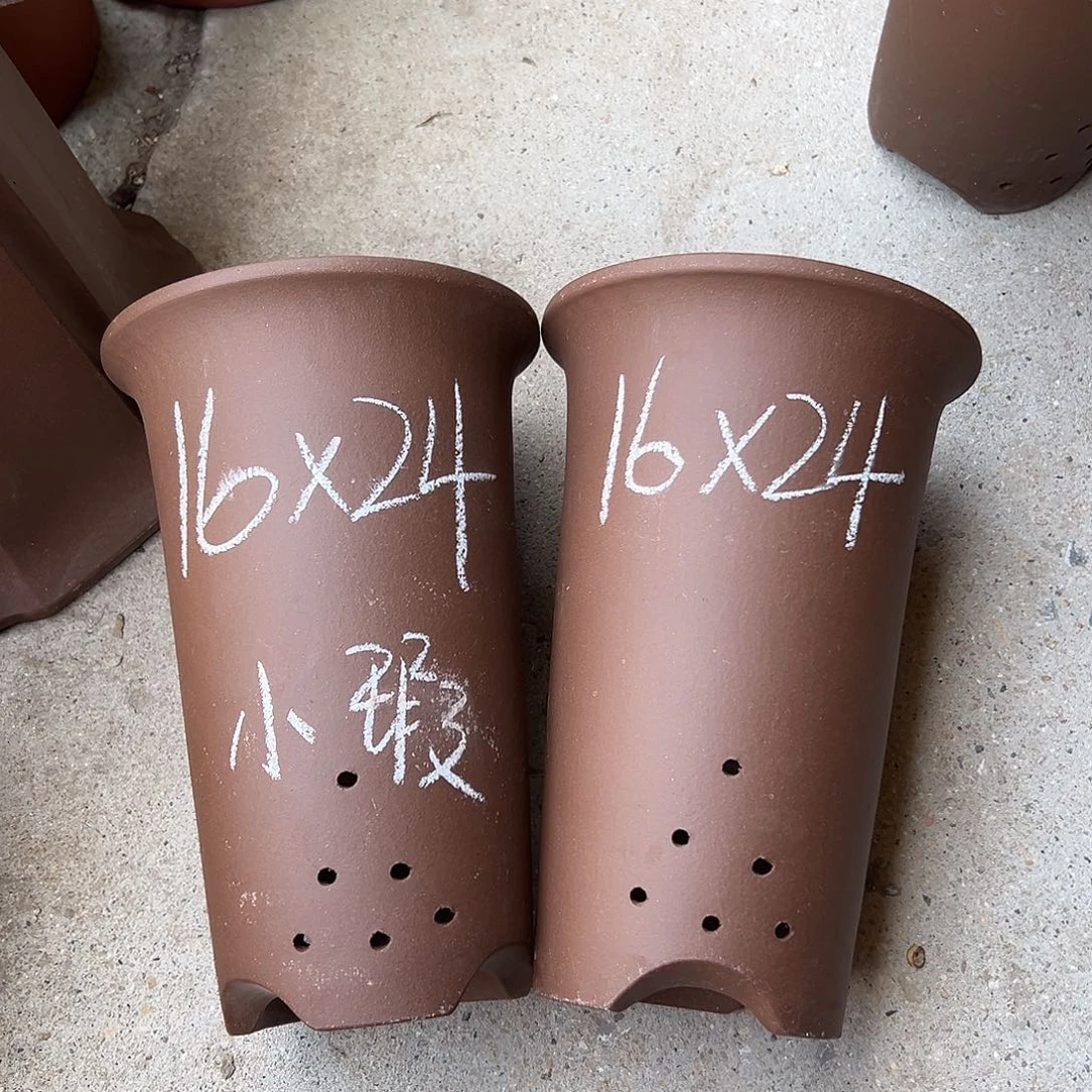 紫砂花盆宜兴紫砂花盆2只