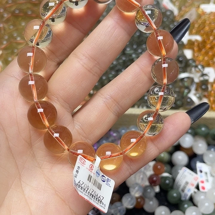 未镶嵌手链水晶巴西暴力黄12.7