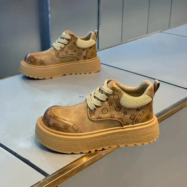 高端男鞋轻奢时尚百搭欧美英伦风马丁靴软底舒适厚底增高休闲鞋男