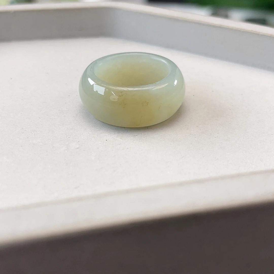 和田玉戒指未镶嵌46 蓝糖墩墩不退换16.2