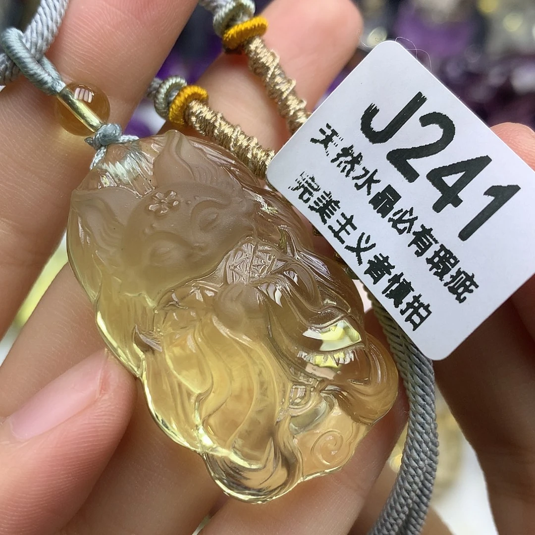 珠宝半成品水晶未镶嵌吊坠