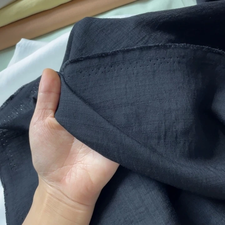 天丝（莱赛尔纤维）黑色棉麻2米