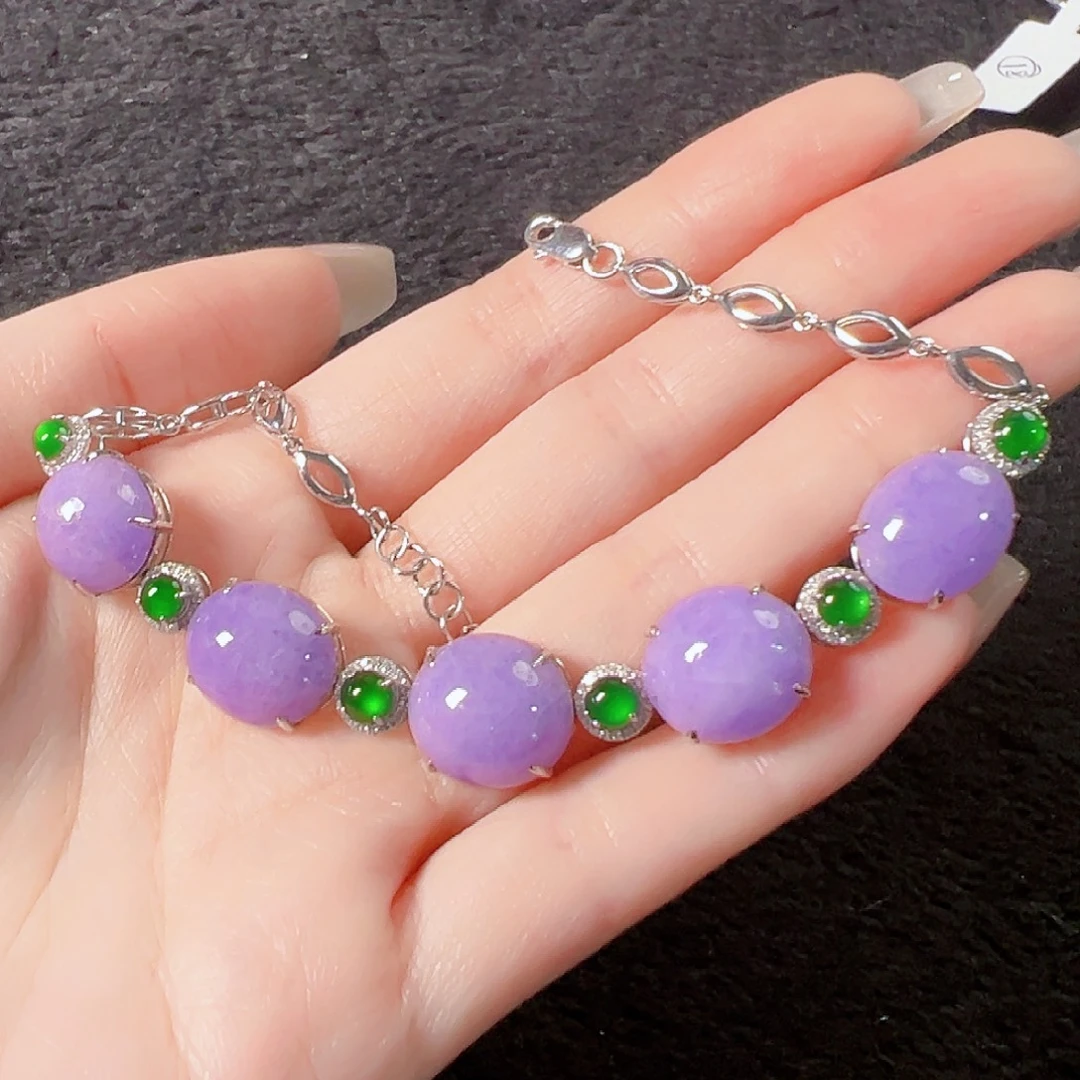 翡翠18K金镶嵌手链签收后24小时鉴赏期，过时不退