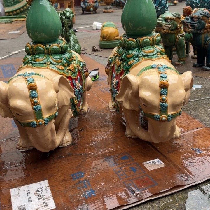 草***雨陶土琉璃三彩太平有象