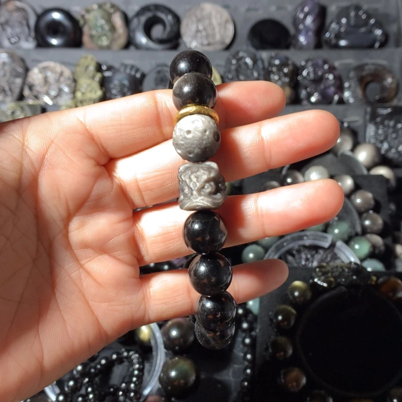 【闪购商品】黑曜岩手串未镶嵌J****e