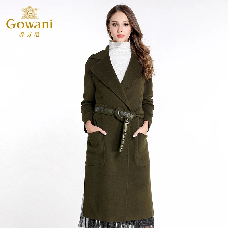 乔万尼呢子大衣女中长款新款修身简约羊毛呢外套厚EL4A530