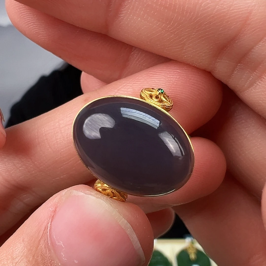 和田玉颈饰18K金镶嵌