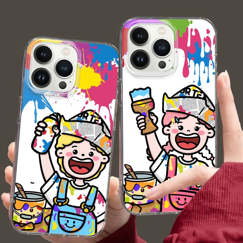 【壳百搭】适用小米15华为mate苹果OV情侣涂鸦IMD全包防摔手机壳