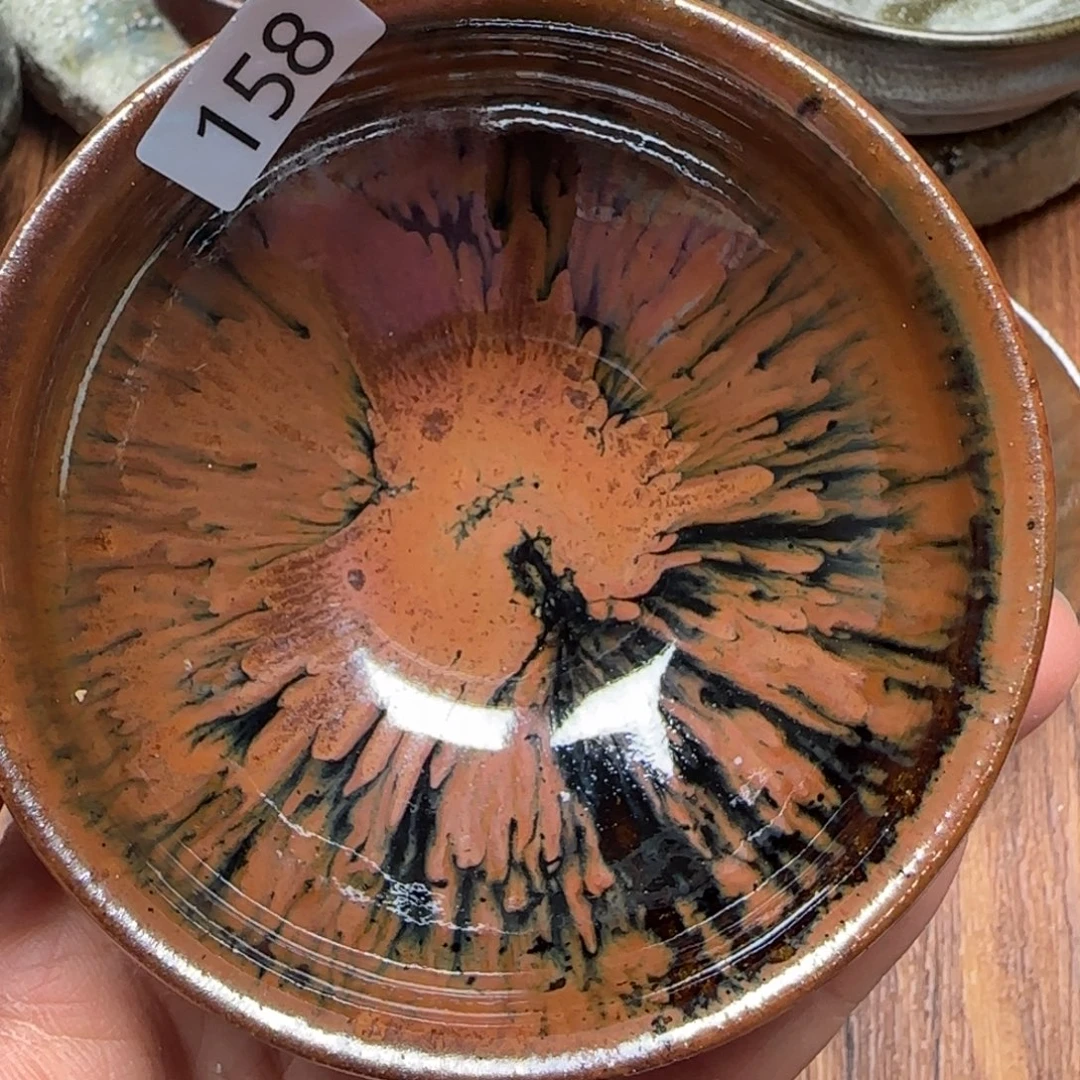 柴烧建盏茶盏茶杯158