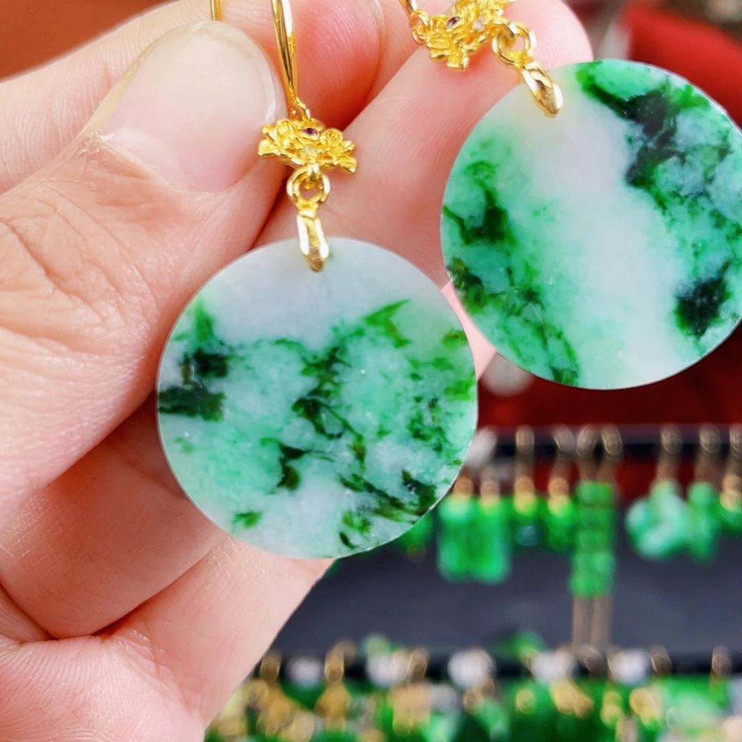 翡翠未镶嵌耳饰饰品