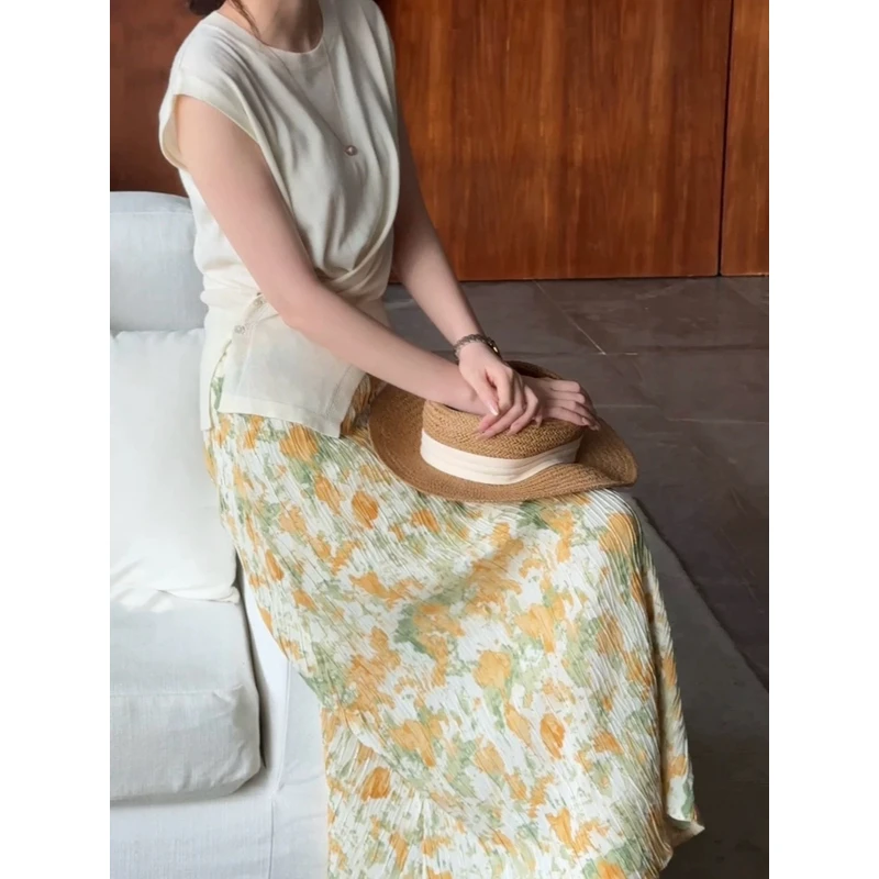 【NO退NO换】韩系气质百搭碎花松紧腰半身裙15353（松紧腰） 裙长86