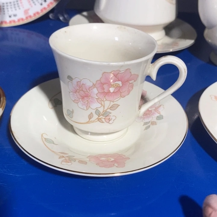 瓷片春蕾象牙瓷咖啡杯