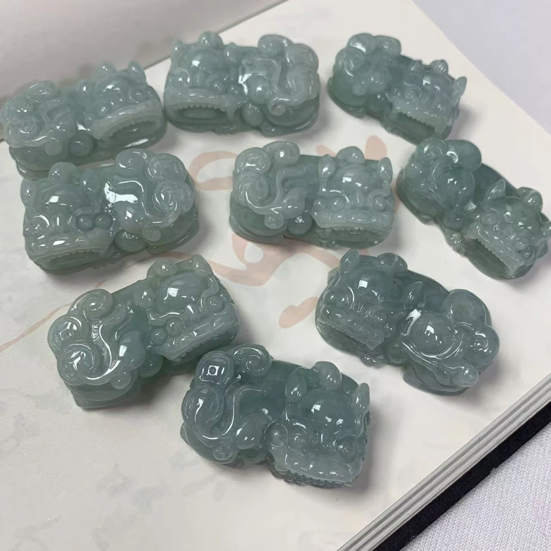 缅甸天然A货翡翠霸王貔貅男女通用招财转运玉佩项坠-多样性发其一