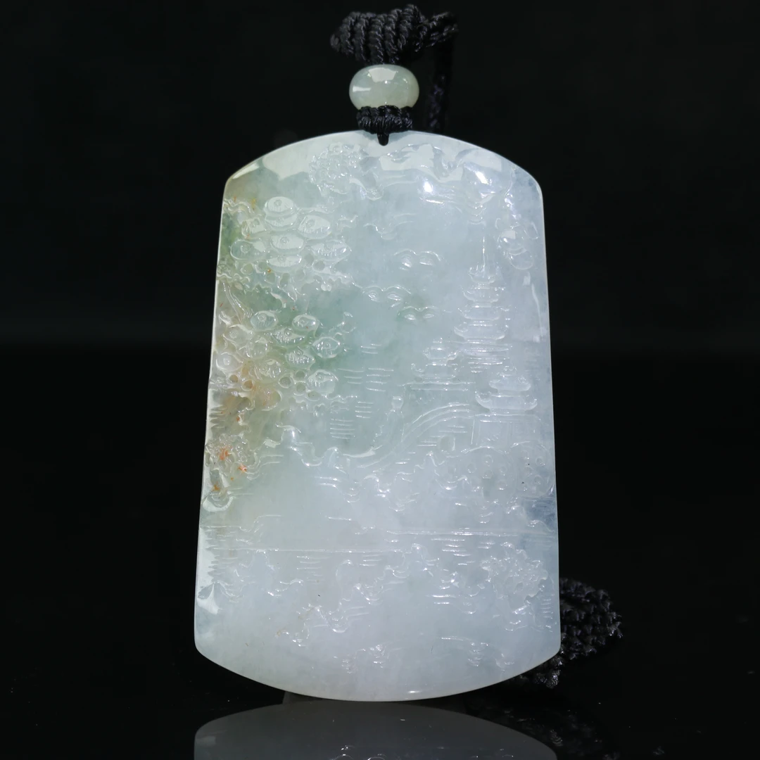 12天然缅甸翡翠A货山水牌/500370/上海嘉禾拍卖