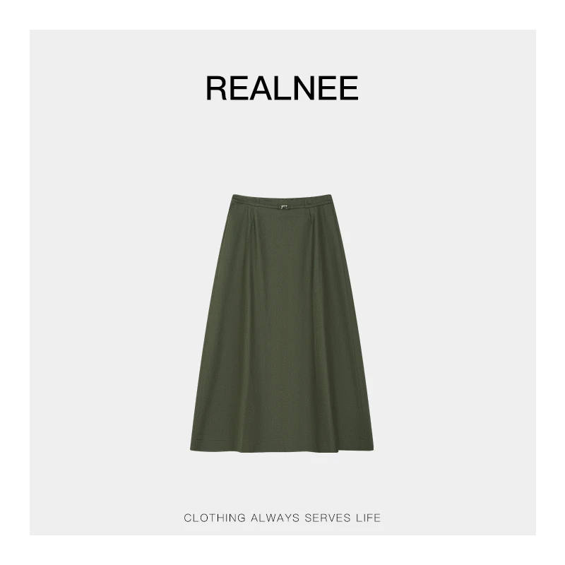 REALNEEI【漫行林海】极简洗水棉半身裙小众复古松弛感穿搭02269