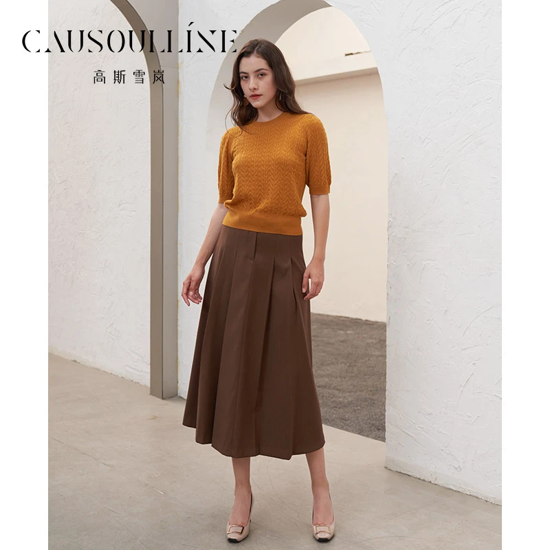 高斯雪岚【秋装活动】显瘦半裙气质女装半身裙短款裙子24311015