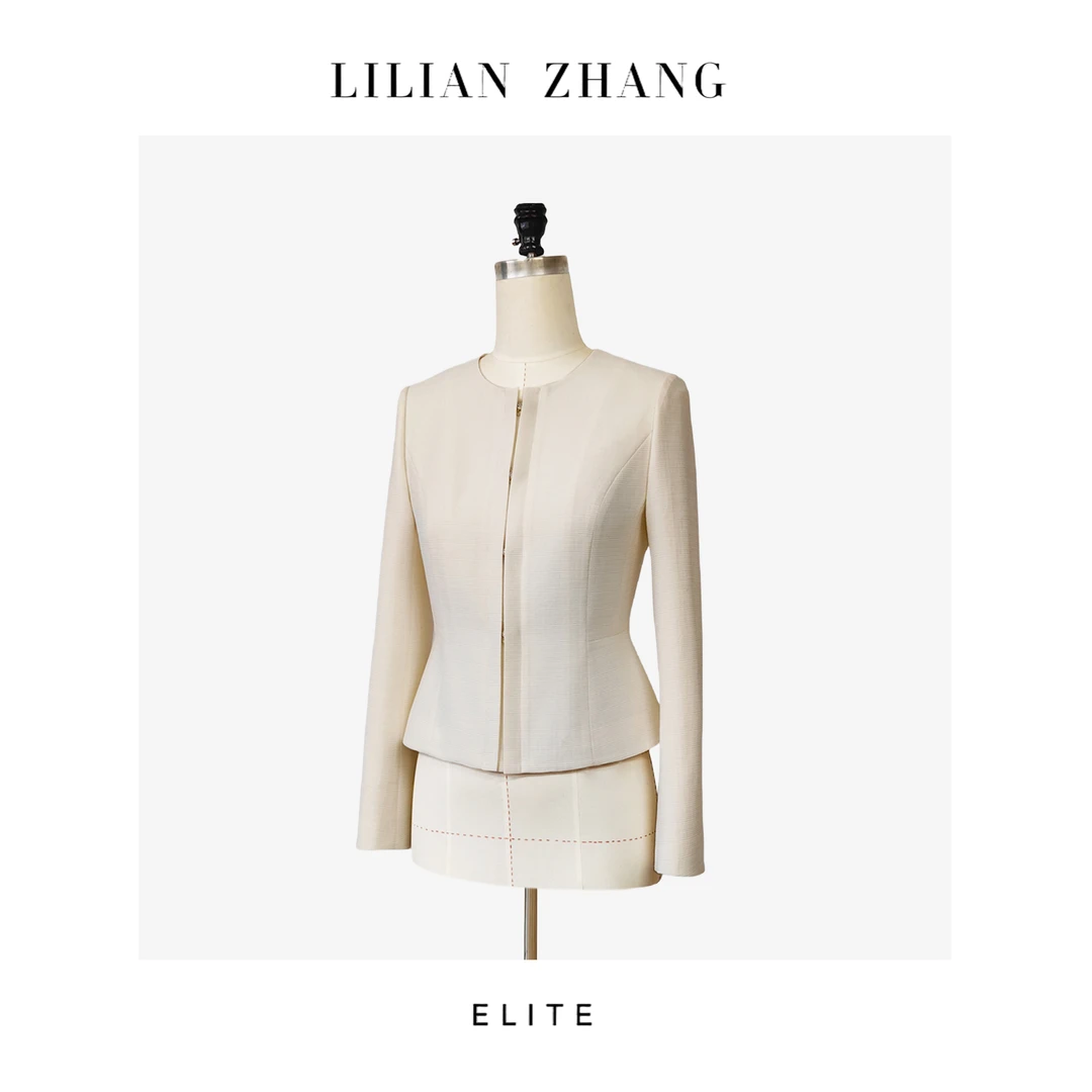 定制一婉约风—温婉柔雅—Lady挚爱温暖白圆领长袖轻奢上衣 2405023