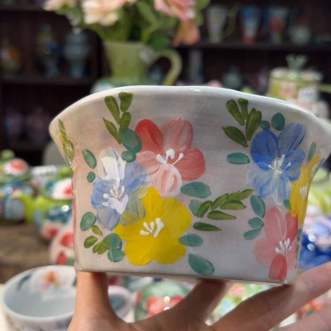 瓷片景德镇手绘高温釉下彩陶瓷茶具