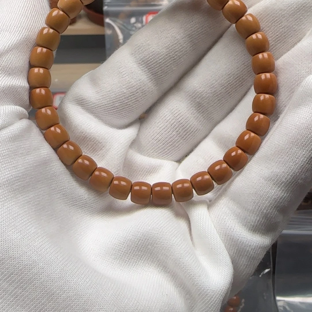 h***h手串橄榄核清水单圈极限弧孔微瑕6.9mm