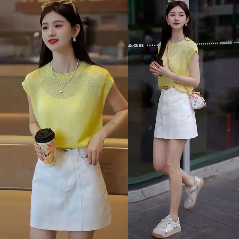 减龄淑女上衣短裙两件套女2025夏季新款韩系休闲时尚潮流套装