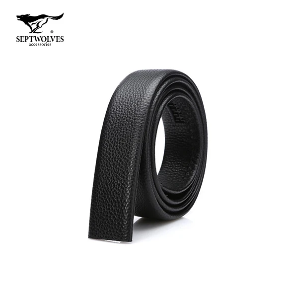 无头自动皮带扣带身七匹狼腰带扣头男款男朋友真皮无头牛皮腰带