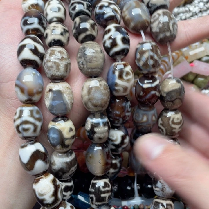 玛瑙/玉髓合金珠宝半成品一条16-17mm天朱