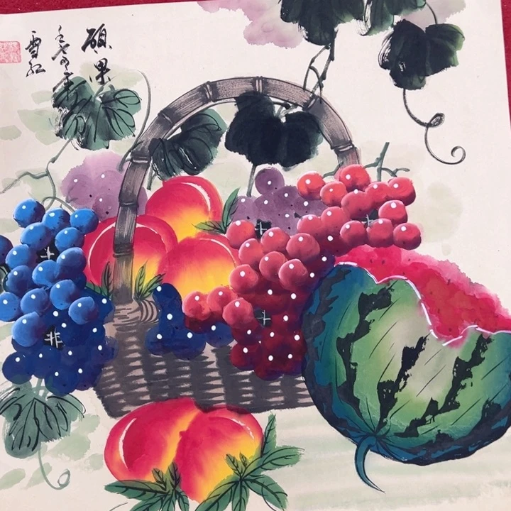 横款纯手工纯手绘早上好