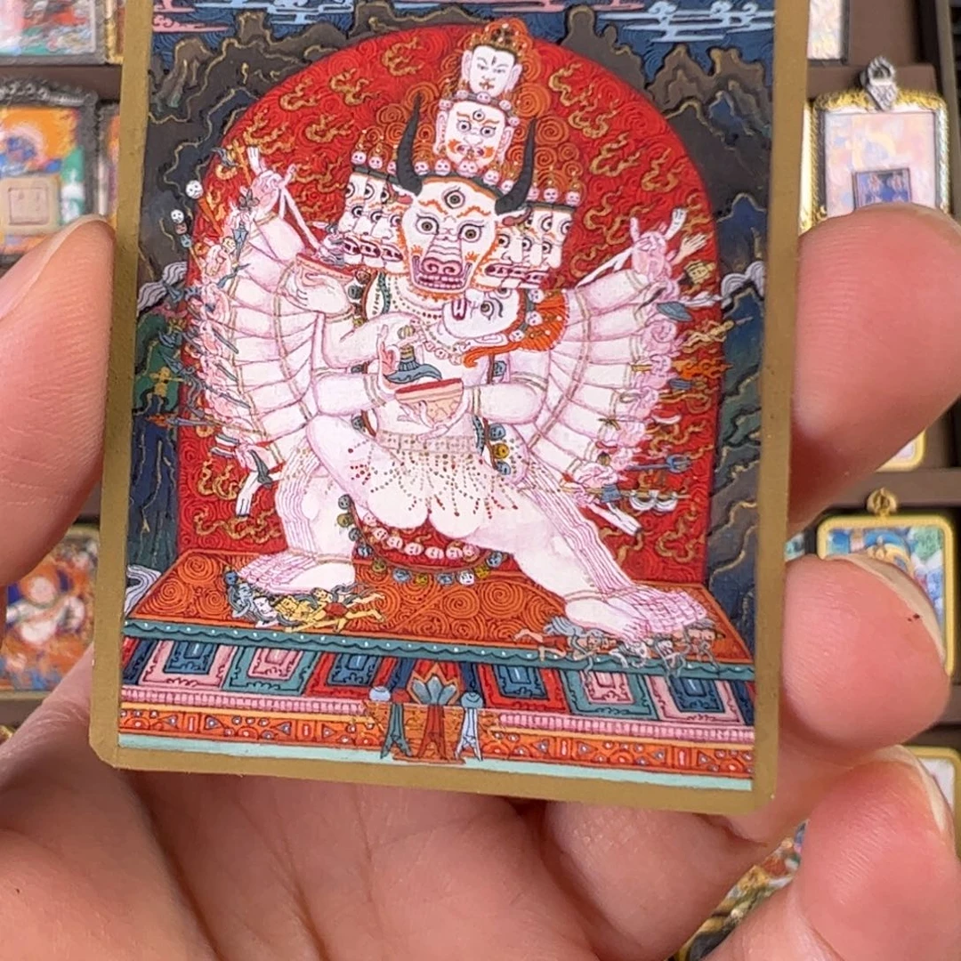 云***仙吊坠大威德唐卡绘画作品