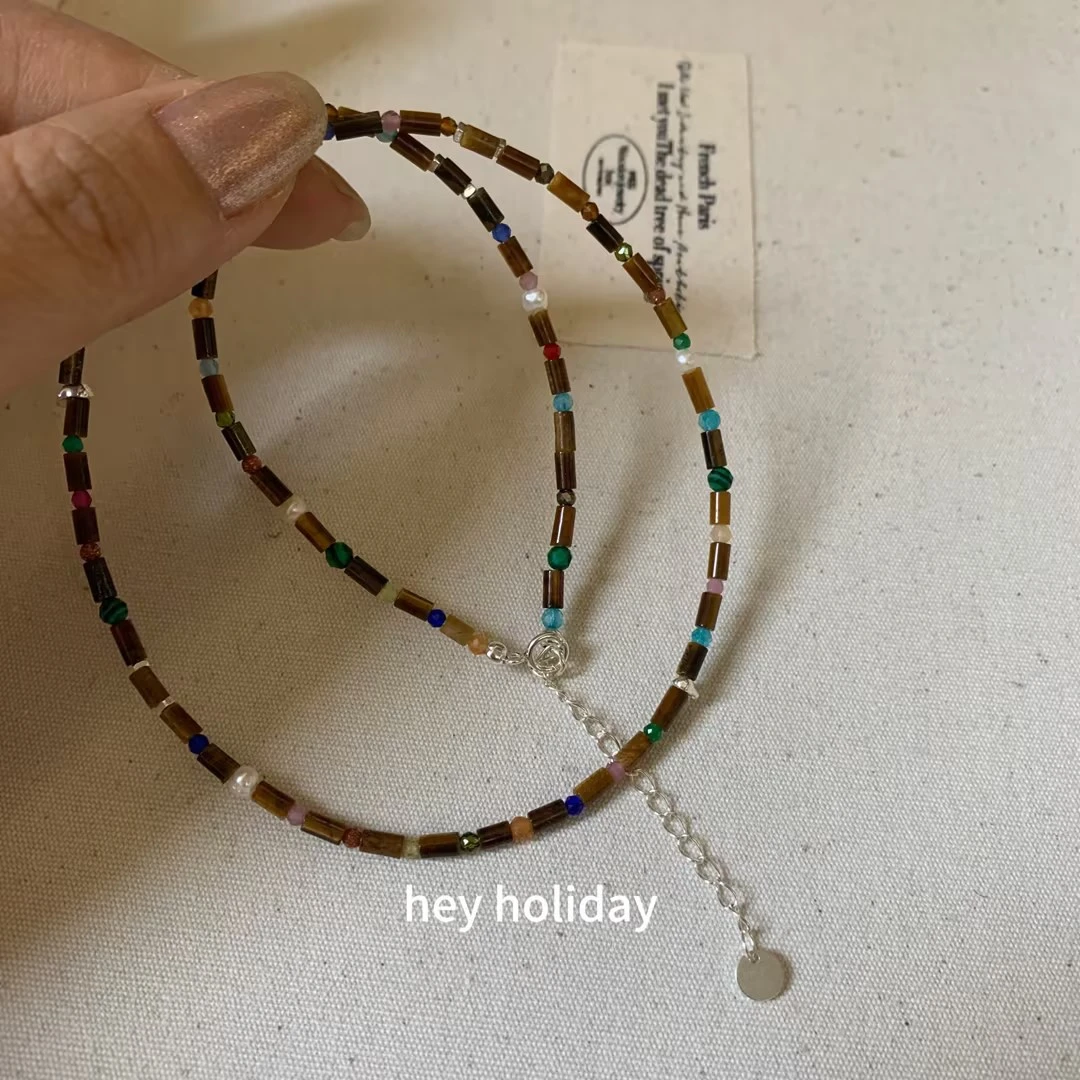 链子925银 竹节项链百搭少女简约气质温柔时尚复古