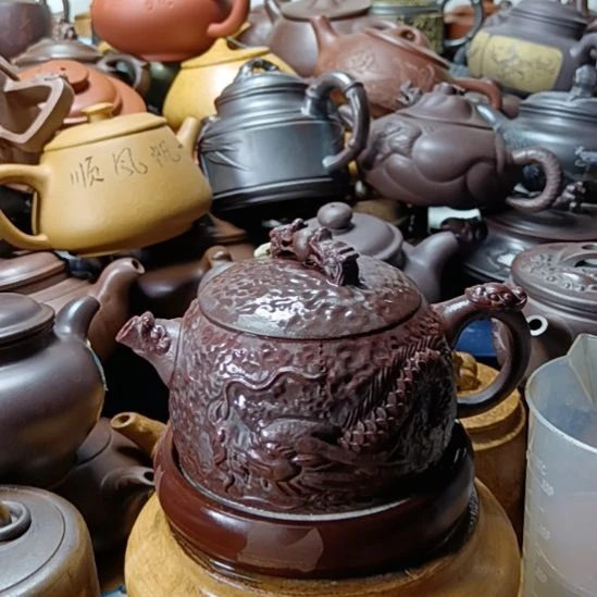 茶壶紫砂宜兴原矿铁血红砂柴烧手工350㏄紫砂壶