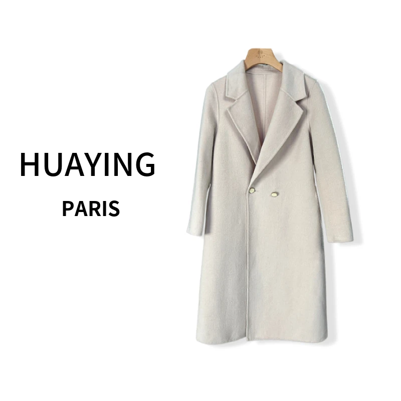 【花楹】100%气质时尚中长款大衣8981