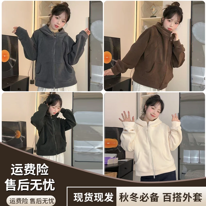 秋冬韩系小外套奥粒绒百搭休闲宽松设计感小众女款外套X