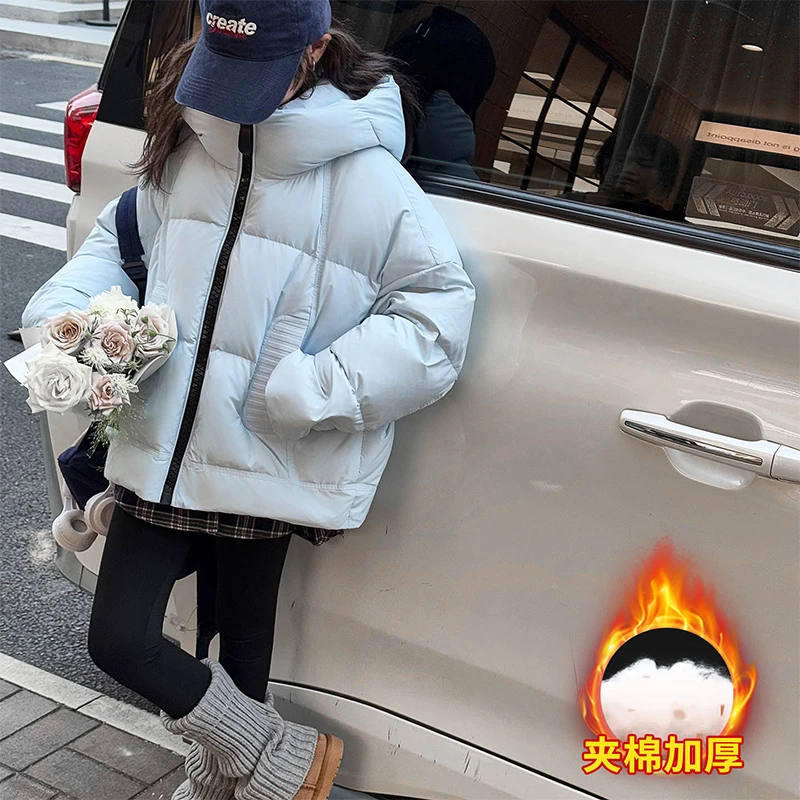女童棉服百搭连帽加厚韩版冬季
