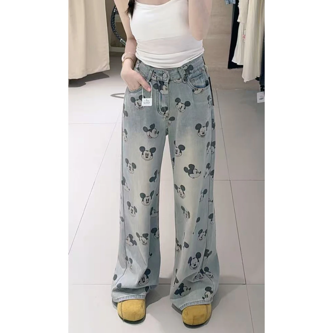 8092米奇头牛仔阔腿裤