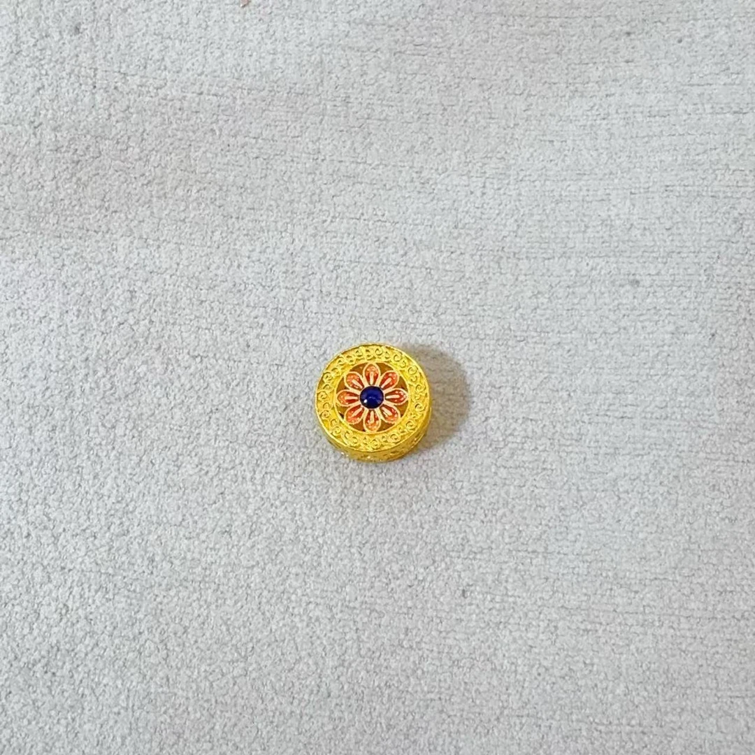 【伟新源】足金999 烧蓝工艺 宝相花3.83克