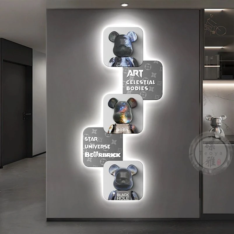 暴力熊轻奢卧室装饰画床头房间背景墙壁画高级感2025新款客厅挂画