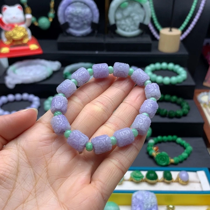 未镶嵌手链翡翠紫翡手串