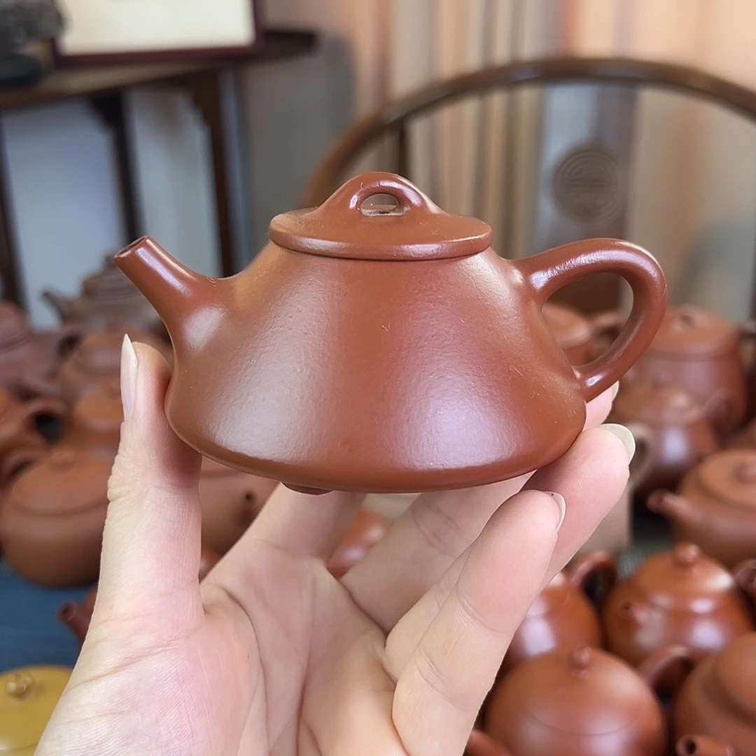 茶壶紫砂精品原矿 子冶石瓢 朱泥 120cc