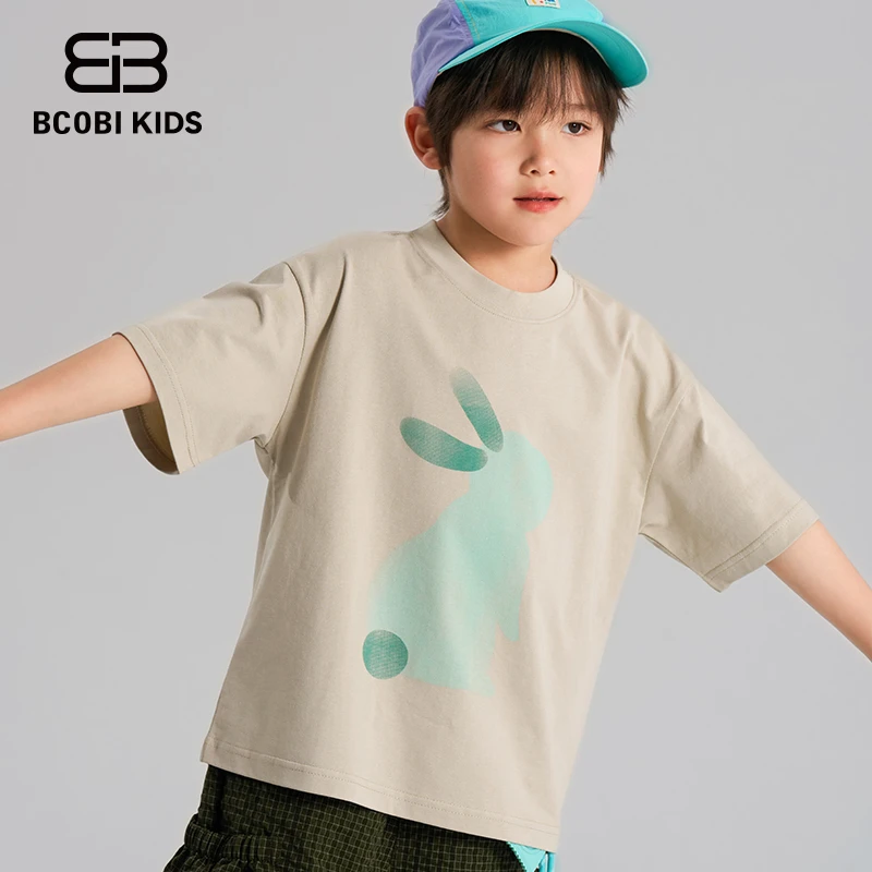 BCOBI/不可比喻夏季新款男童t恤短袖卡通印花T恤潮牌童装宝宝短袖