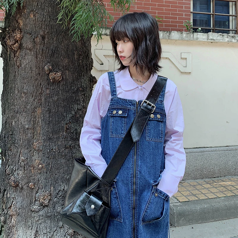 银河汽水减龄百塔牛仔背带连衣裙女绑带设计宽松显瘦遮肉牛仔裙