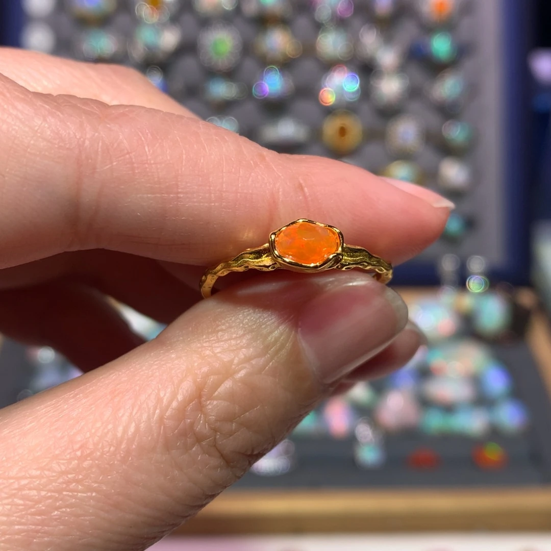 银S925镶嵌欧泊戒指款式