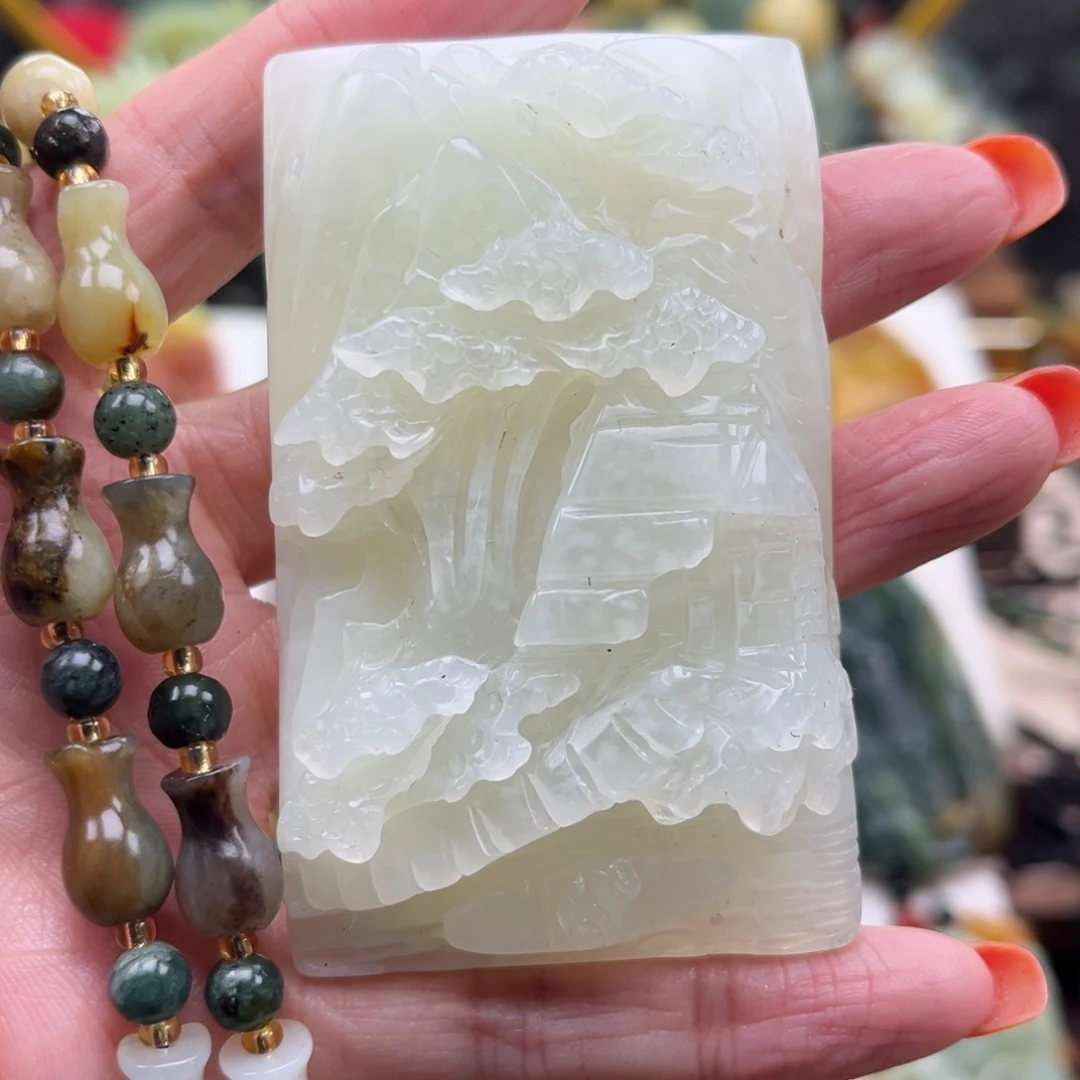 岫玉未镶嵌挂件挂件