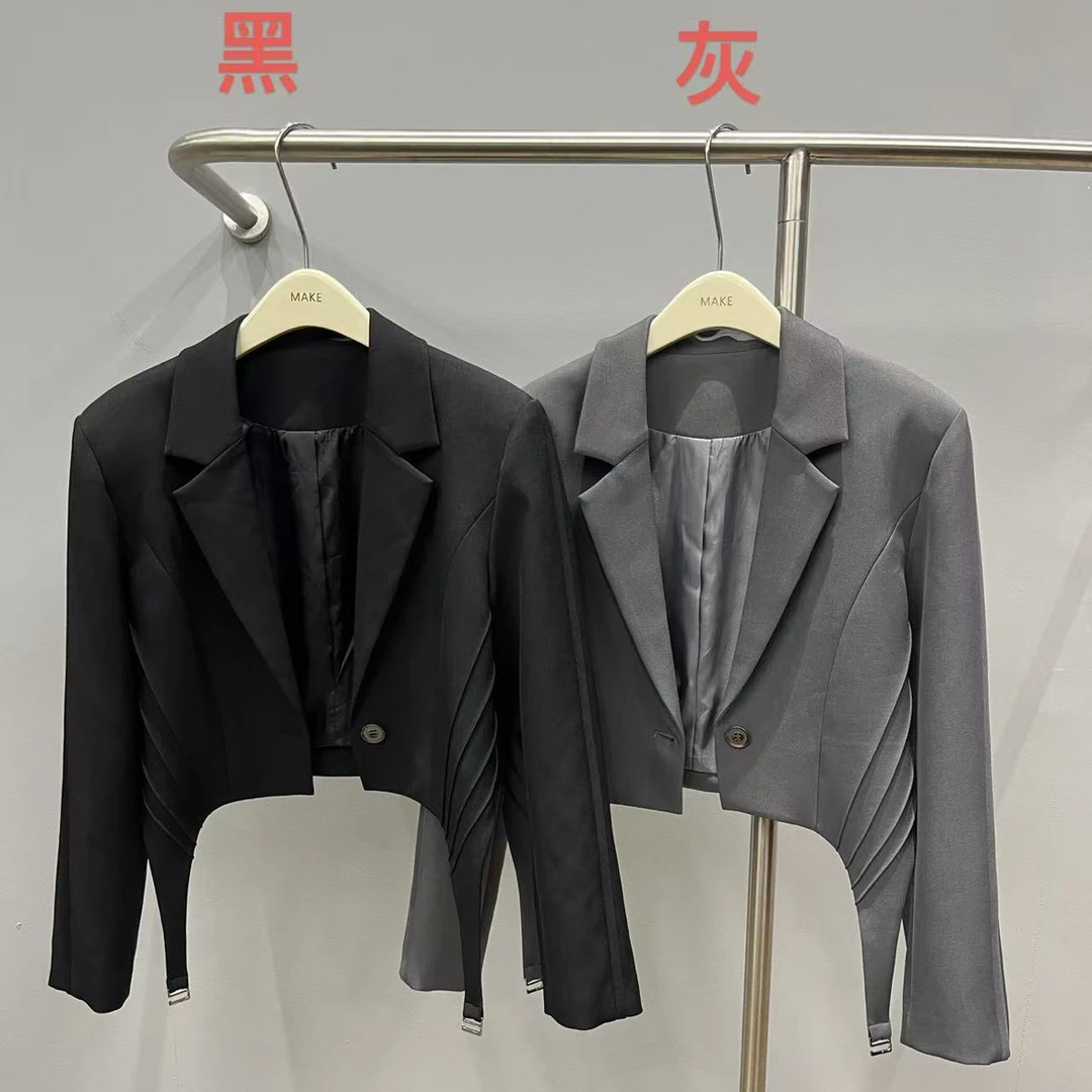 MK#95453秋季福利垫肩设计款西装外套，衣长：45cm