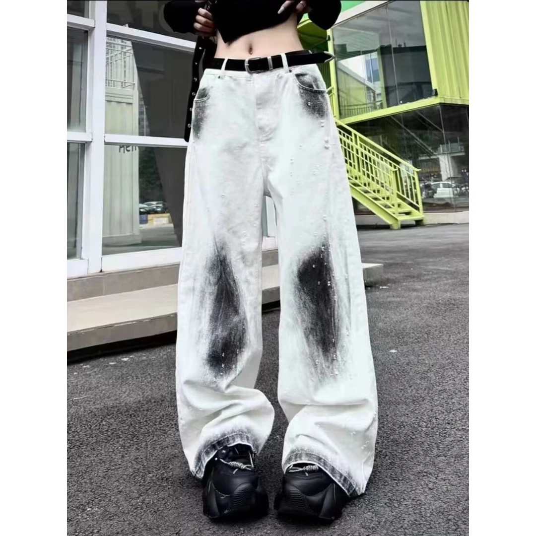 【高级感男装】港风潮男夏季新款2025潮牌男装牛仔裤嘻哈ins潮高街