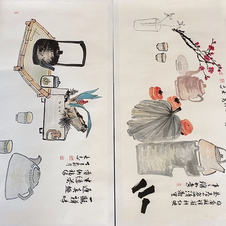 茶***道国画纯手绘国画写意作品