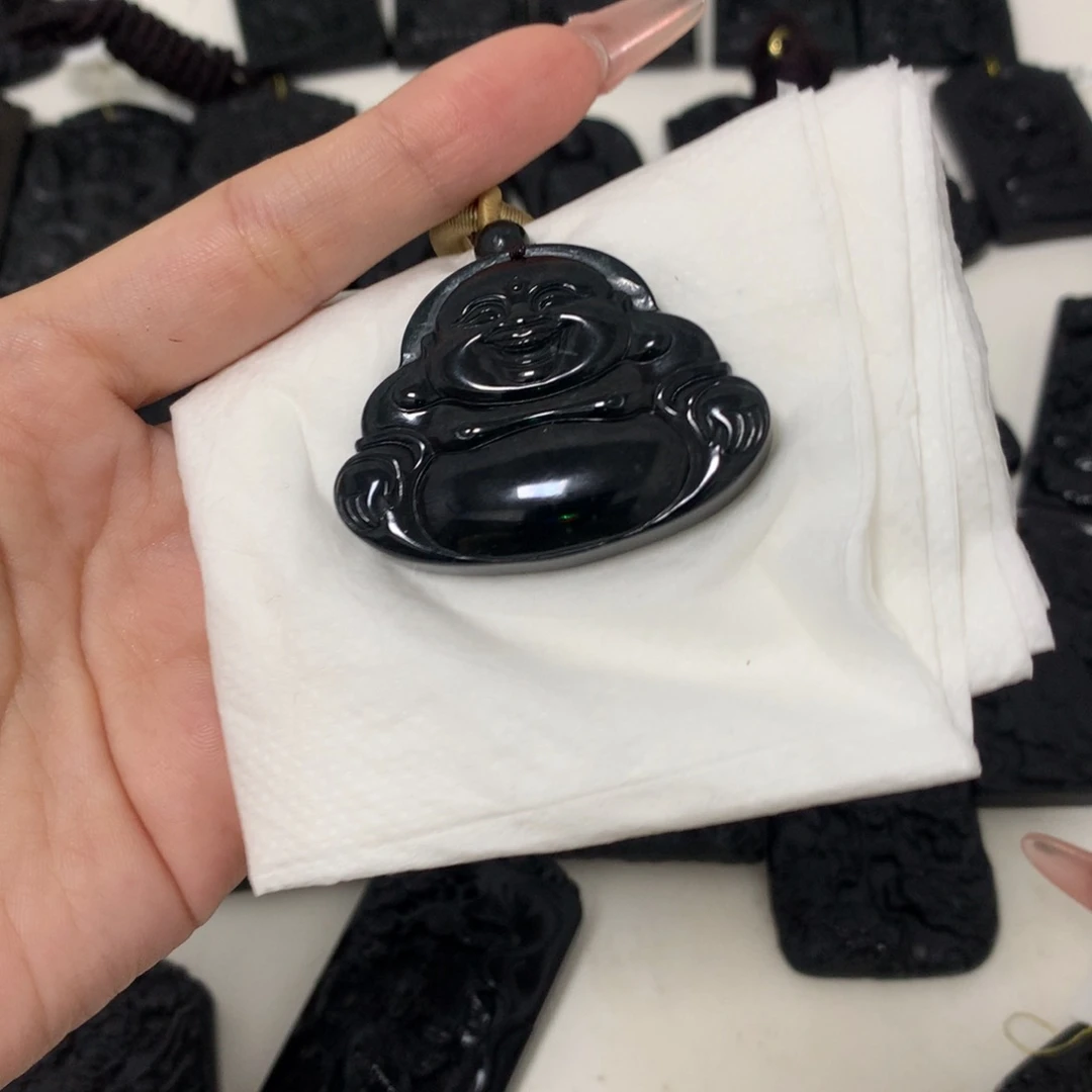 翡翠未镶嵌挂件天然缅甸a货钢琴黑挂件